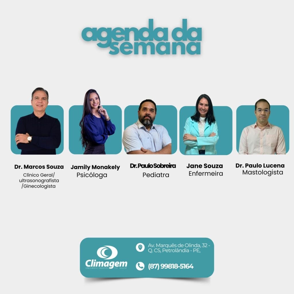 Clínica Climagem divulga agenda da semana com atendimentos em diversas especialidades em Petrolândia
