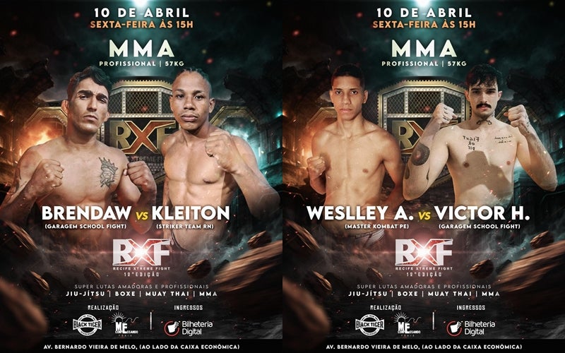 Atletas de Petrolândia, Victor H. e Brendaw representam a cidade no RXF em Recife pela Garagem School Fight