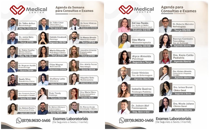 Clínica Medical Center divulga agenda semanal com especialistas e reforça atendimento em Petrolândia (PE)