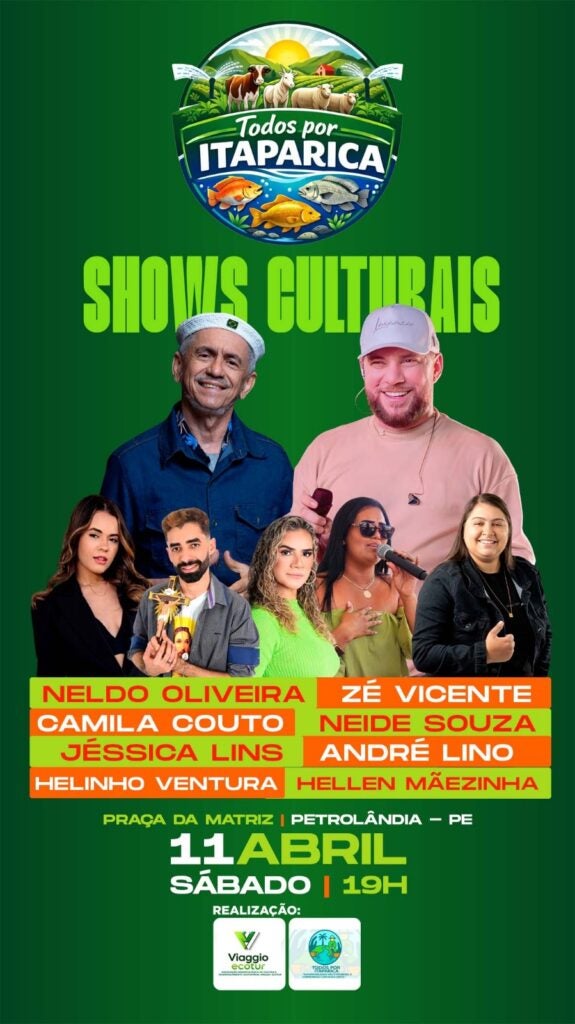 Programação do “Todos por Itaparica” reúne seminário, oficinas e shows culturais em Petrolândia neste fim de semana