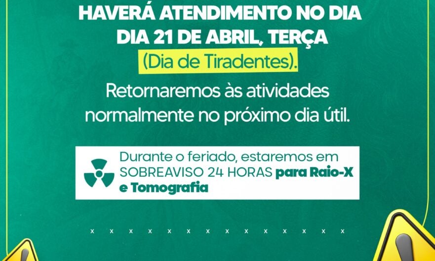 Petrolândia/Tacaratu: Clínica Jaques suspende atendimentos nesta terça (21) feriado de Tiradentes e anuncia retorno no próximo dia útil