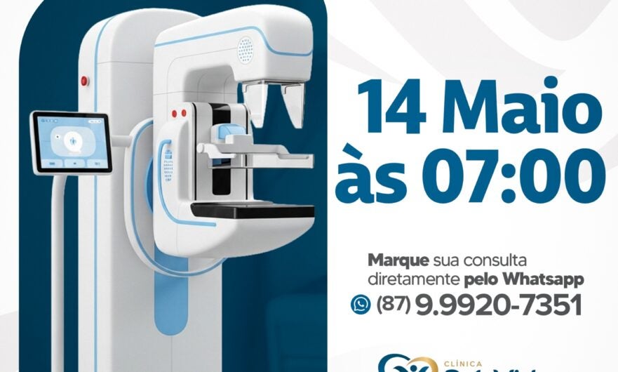 Clínica Pró-Vida anuncia realização de exame de mamografia digital em Petrolândia no dia 14 de maio
