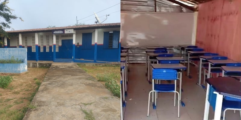 Escola desativada na zona rural de Tacaratu gera revolta e alunos estudam em estrutura improvisada