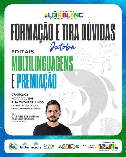 Prefeitura de Jatobá promove formação sobre editais da Política Nacional Aldir Blanc para fazedores de cultura