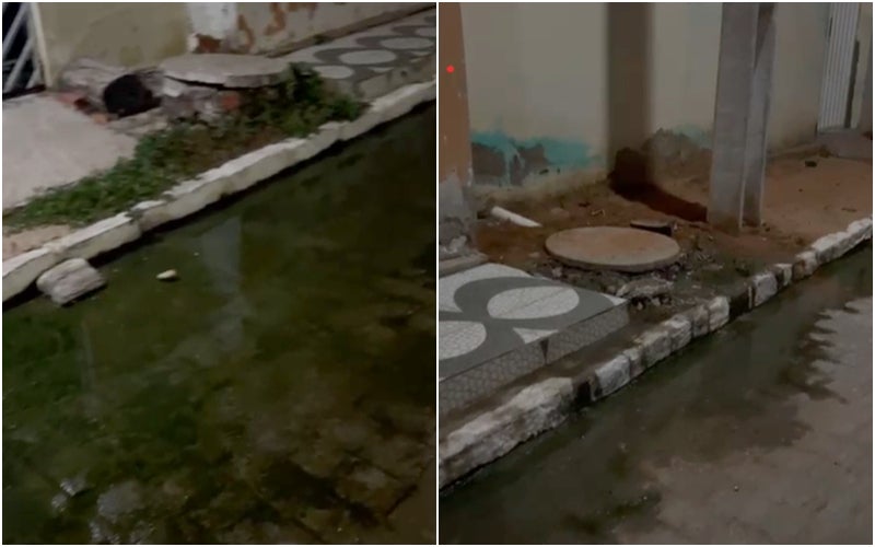 Esgoto estourado revolta moradores da Vila do Sossego, em Petrolândia