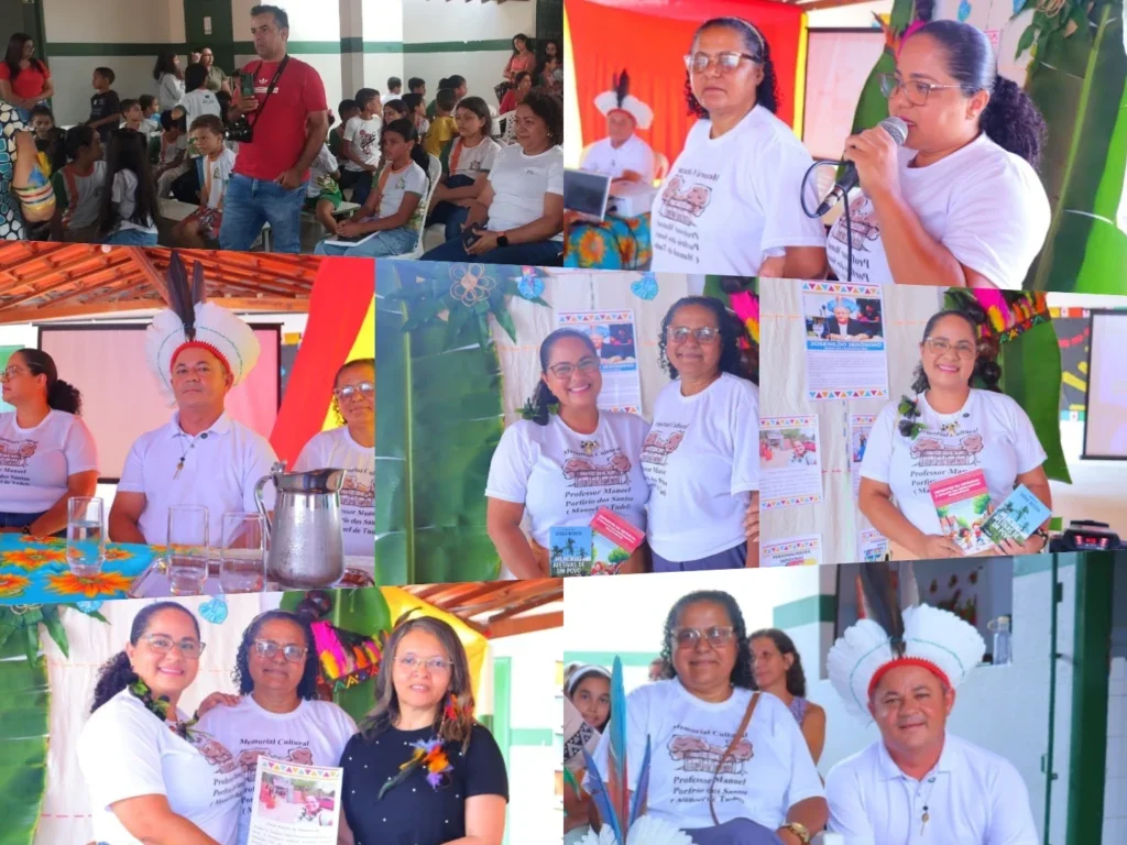 Cheila Batista e Maria Zizuina representam o Museu Manoel Porfírio em evento de valorização da cultura indígena em Petrolândia