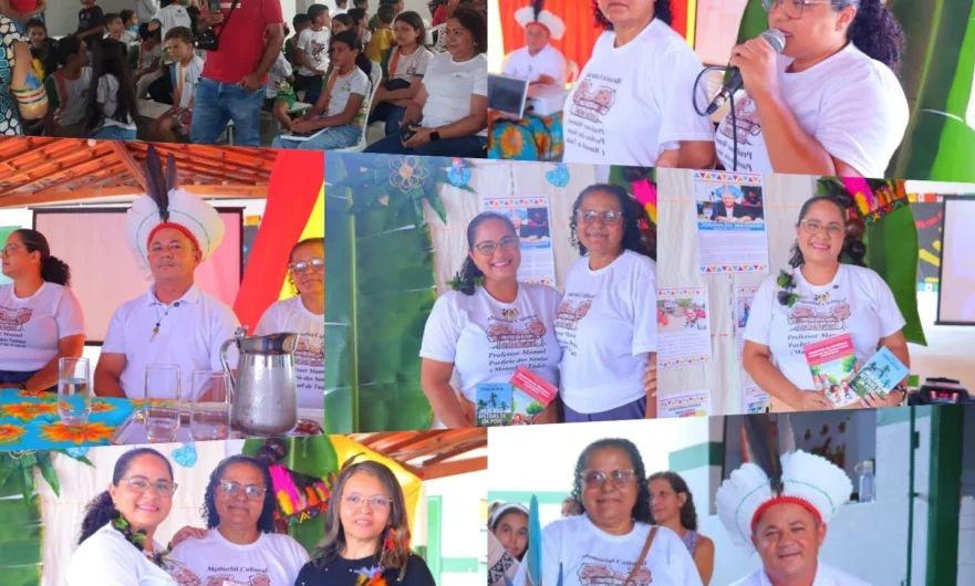 Cheila Batista e Maria Zizuina representam o Museu Manoel Porfírio em evento de valorização da cultura indígena em Petrolândia