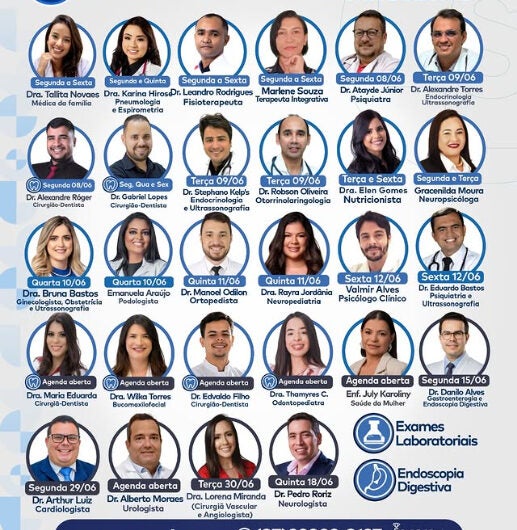 Clínica Mais Saúde divulga agenda semanal com especialistas em diversas áreas da saúde em Petrolândia