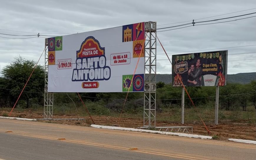 RESSACA DA FESTA DE INAJÁ: Caso do outdoor vai parar na Justiça após disputa entre prefeito Marcelo de Alberto e ex-prefeito Leonardo Martins