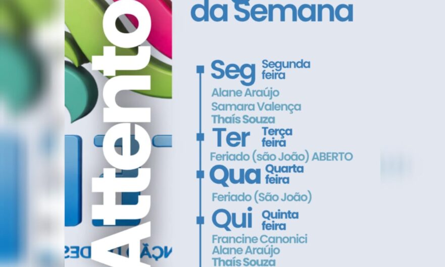 Attento divulga agenda semanal de atendimentos em Petrolândia; confira os profissionais disponíveis