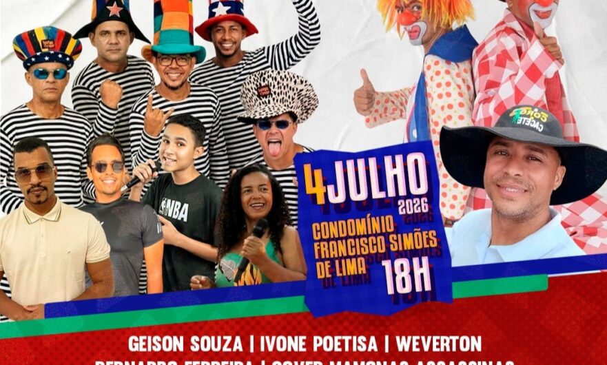 Cultura na Praça leva música, poesia, humor e tradição ao Residencial Dr. Francisco Simões de Lima neste dia 4 de julho em Petrolândia
