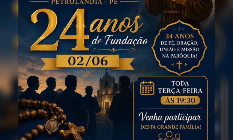 Terço dos Homens da Paróquia São Francisco de Assis celebra 24 anos de fé, oração e missão em Petrolândia