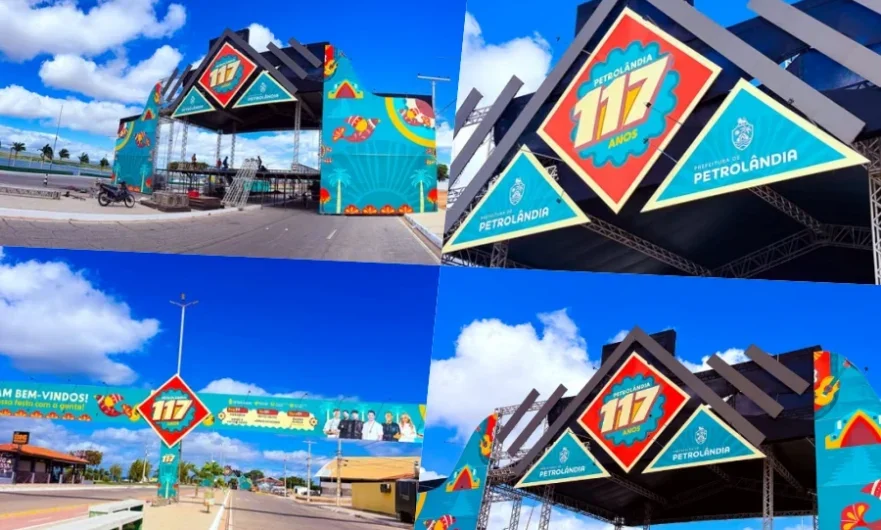 Palco recebe os últimos ajustes e Petrolândia entra na contagem regressiva para o São Pedro e a festa dos 117 anos