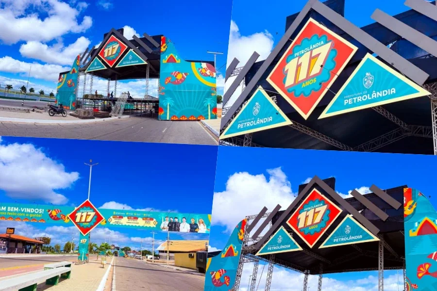 Palco recebe os últimos ajustes e Petrolândia entra na contagem regressiva para o São Pedro e a festa dos 117 anos