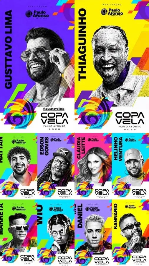 Copa Vela 2026: Gusttavo Lima e Thiaguinho fecham dia de anúncios com 10 atrações confirmadas; veja lista
