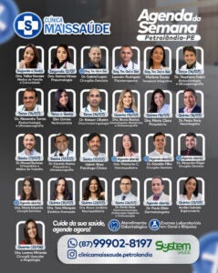Clínica Mais Saúde divulga agenda da semana com especialistas e exames em Petrolândia Clínica Mais Saúde divulga agenda da semana com especialistas e exames em Petrolândia