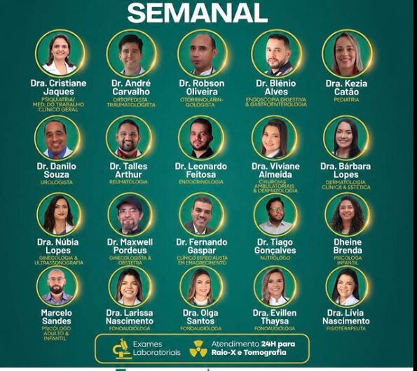 Clínica Jaques de Tacaratu divulga agenda semanal com diversas especialidades médicas e multiprofissionais