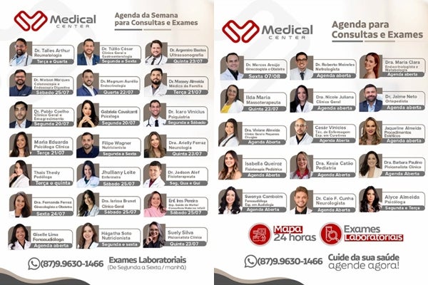 Agenda da Semana: Medical Center reúne especialistas e amplia atendimento à população de Petrolândia