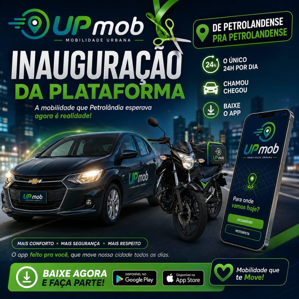 UPmob chega a Petrolândia e inaugura plataforma de mobilidade urbana com atendimento 24 horas