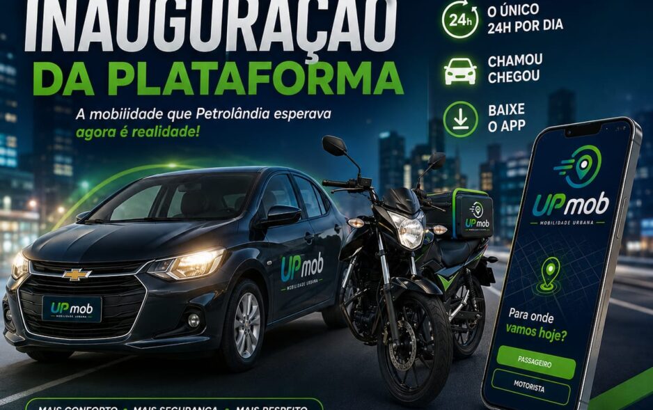 UPmob chega a Petrolândia e inaugura plataforma de mobilidade urbana com atendimento 24 horas