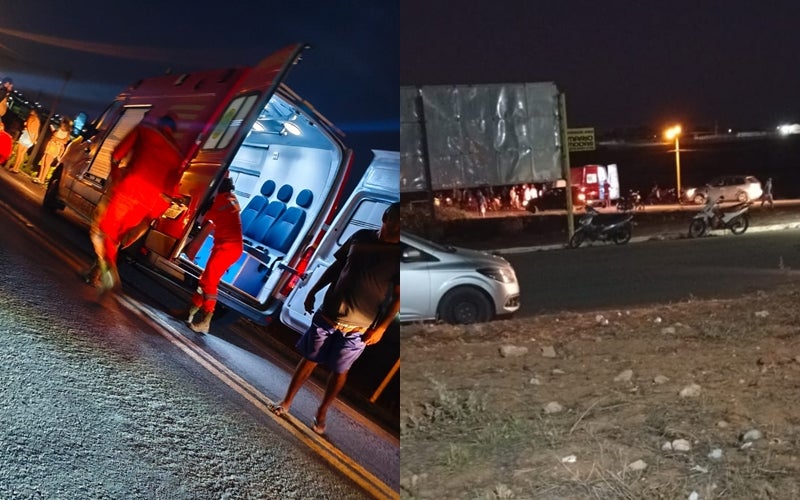 Mulher é atropelada na BR-316, próximo ao Posto Rical, e é socorrida pelo Corpo de Bombeiros em Petrolândia