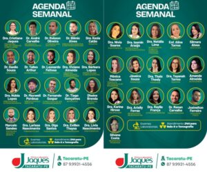Clínica e Laboratório Jaques divulga agenda semanal de especialistas em Tacaratu-PE