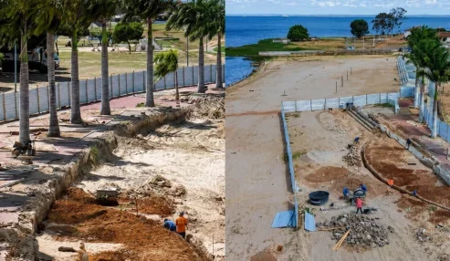 Trecho 2 da escadaria da Orla Fluvial de Petrolândia avança e reforça projeto de revitalização do espaço