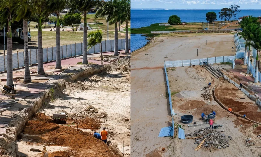 Trecho 2 da escadaria da Orla Fluvial de Petrolândia avança e reforça projeto de revitalização do espaço