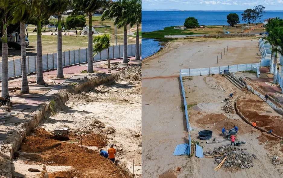Trecho 2 da escadaria da Orla Fluvial de Petrolândia avança e reforça projeto de revitalização do espaço