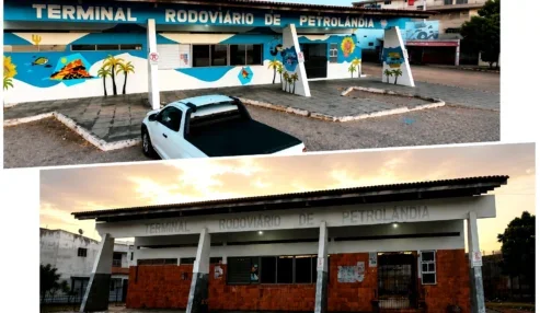 Terminal Rodoviário de Petrolândia ganha nova pintura artística e valoriza cultura local