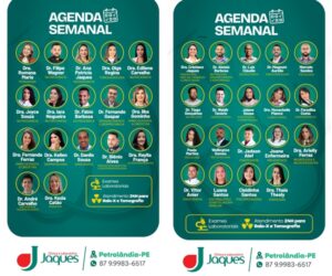 Clínica Jaques divulga agenda semanal com especialistas e atendimento em diversas áreas da saúde em Petrolândia