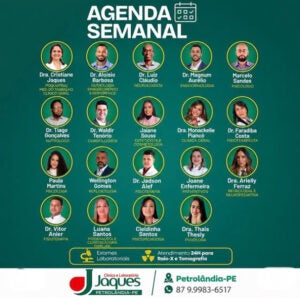 Clínica e Laboratório Jaques divulga agenda semanal com mais de 30 especialistas em Petrolândia Clínica e Laboratório Jaques divulga agenda semanal com mais de 30 especialistas em Petrolândia