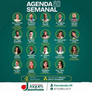 Clínica Jaques divulga Agenda da Semana com especialistas em Petrolândia