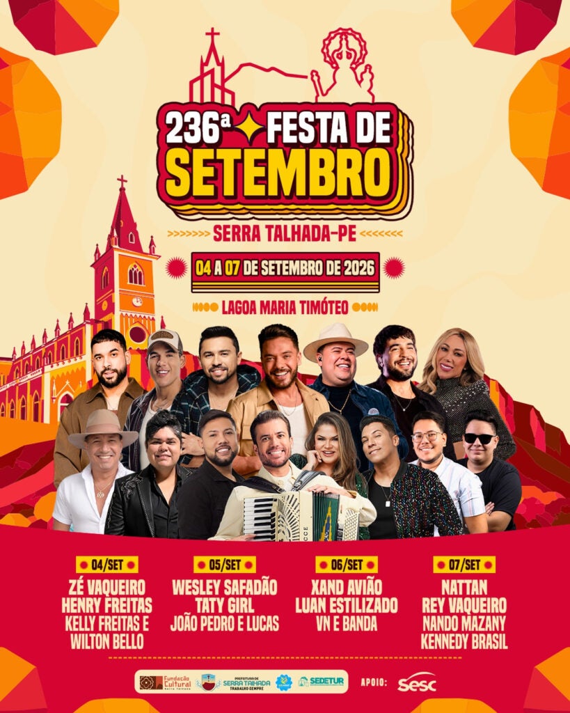 Serra Talhada divulga programação da 236ª Festa de Setembro com grandes atrações musicais