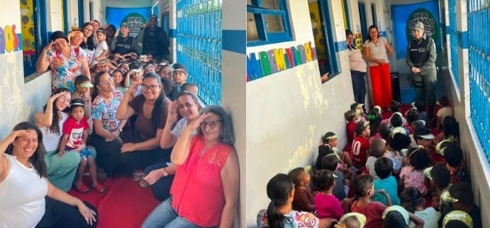 4ª CIPM participa de evento em alusão ao Dia do Soldado na Creche Municipal Criança Feliz, em Petrolândia