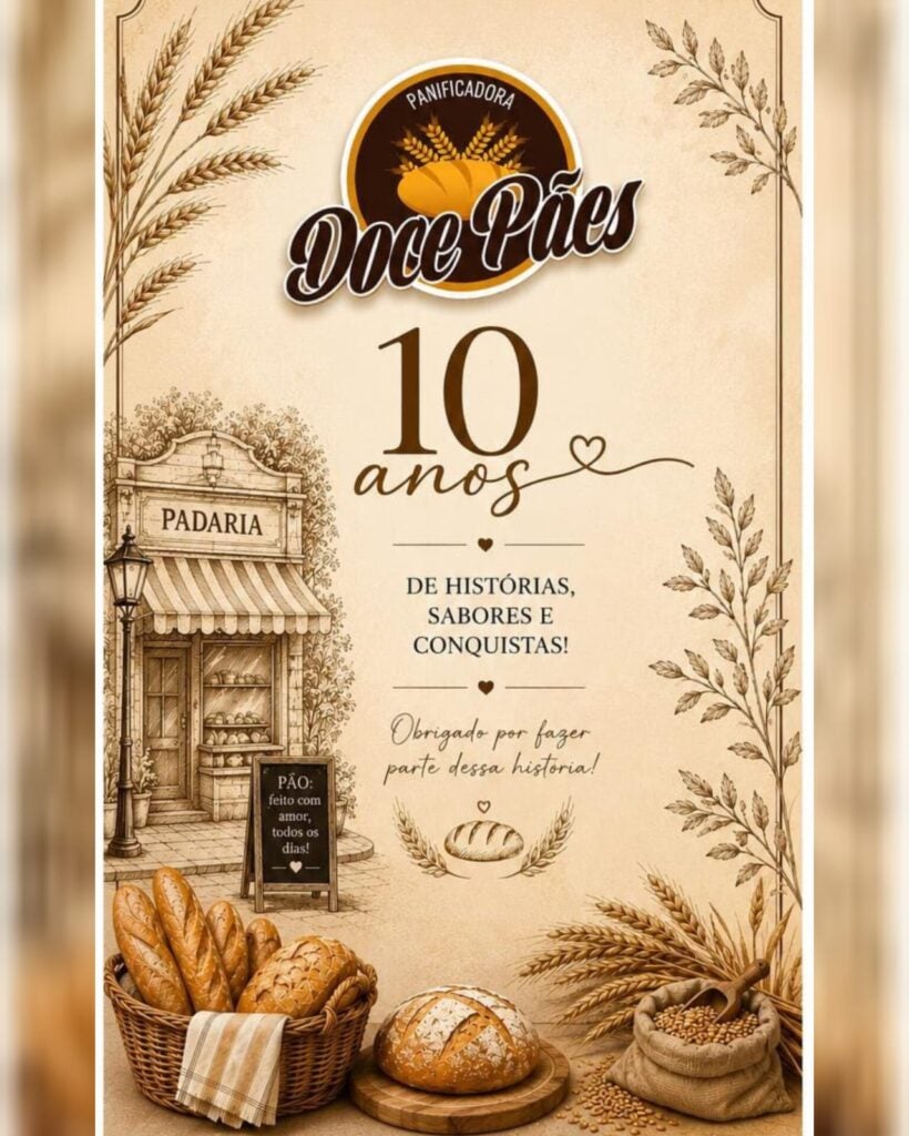 Panificadora Doce Pães celebra 10 anos de tradição, qualidade e sabor em Petrolândia