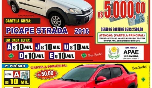 Festival de Prêmios em Mirandiba sorteará duas picapes e R$ 100 mil