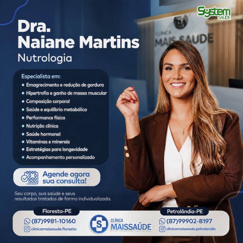 Nutróloga Dra. Naiane Martins passa a atender na Clínica Mais Saúde de Petrolândia
