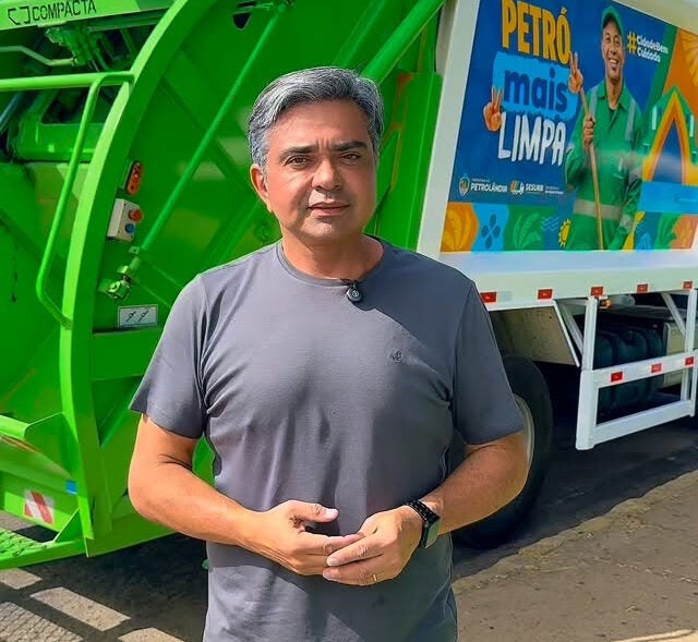 Prefeito Fabiano Marques inicia a semana anunciando novo caminhão compactador para reforçar a coleta de lixo em Petrolândia