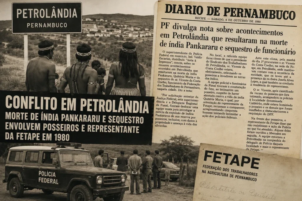 Petrolândia, Memória Viva: Polícia Federal divulgou nota sobre morte de indígena Pankararu e sequestro de funcionário da Fetape em 1980