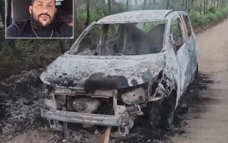 Motorista desaparece e carro é achado carbonizado