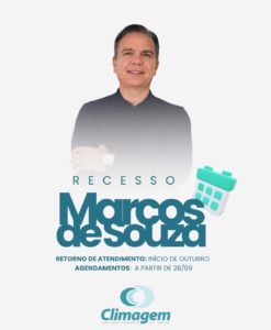 Petrolândia: Climagem informa recesso do Dr. Marcos de Souza e abertura de agendamentos em 28 de setembro Petrolândia: Climagem informa recesso do Dr. Marcos de Souza e abertura de agendamentos em 28 de setembro