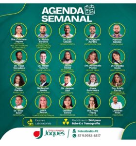 Clínica Jaques divulga agenda da semana com atendimentos em diversas especialidades em Petrolândia Clínica Jaques divulga agenda da semana com atendimentos em diversas especialidades em Petrolândia