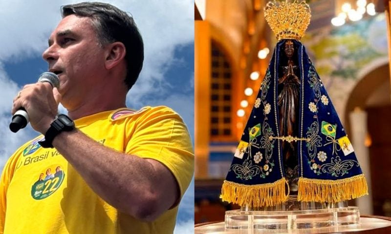 Flávio Bolsonaro se pronuncia sobre suposto plano para retirar Nossa Senhora Aparecida como padroeira do Brasil