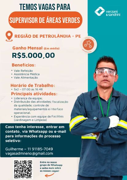 Empresa abre vaga para Supervisor de Áreas Verdes na região de Petrolândia
