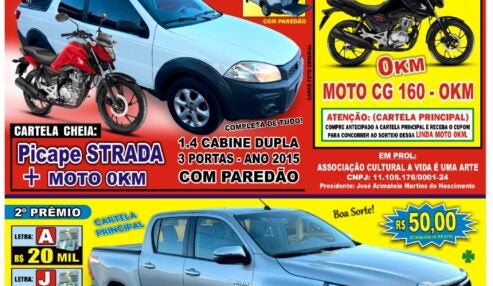 Festival de Prêmios terá picape, Hilux e moto 0 km em Floresta-PE