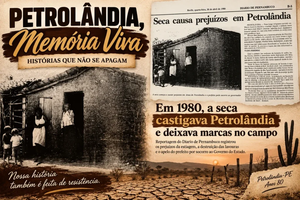 Petrolândia, Memória Viva: em 1980, seca destruía lavouras e levava famílias a deixarem a zona rural de Petrolândia