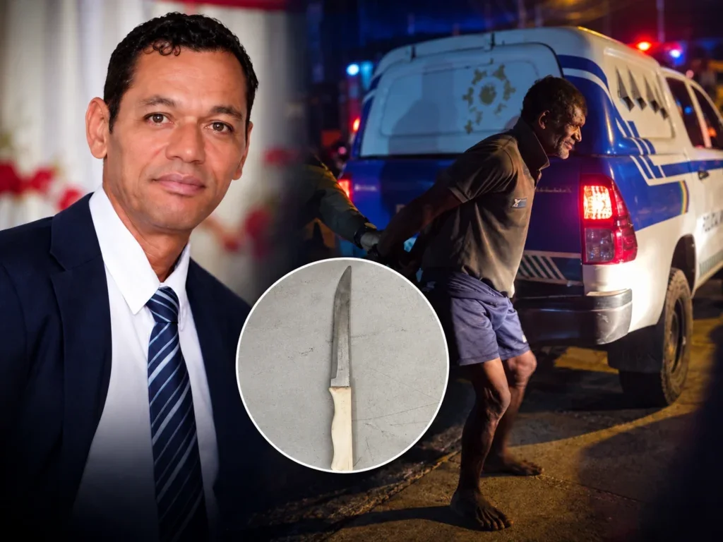 Novas informações: homem foi morto com faca de mesa enquanto estava sentado em cadeira na calçada de casa, em Petrolândia; suspeito foi preso
