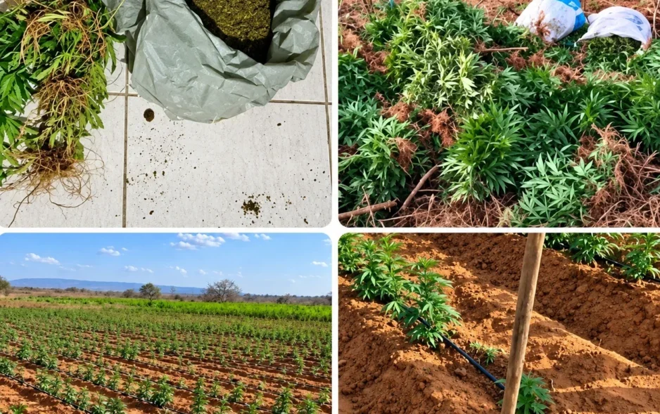 Polícia Militar e Polícia Federal erradicam cerca de 7 mil pés de maconha durante operação conjunta na zona rural de Inajá