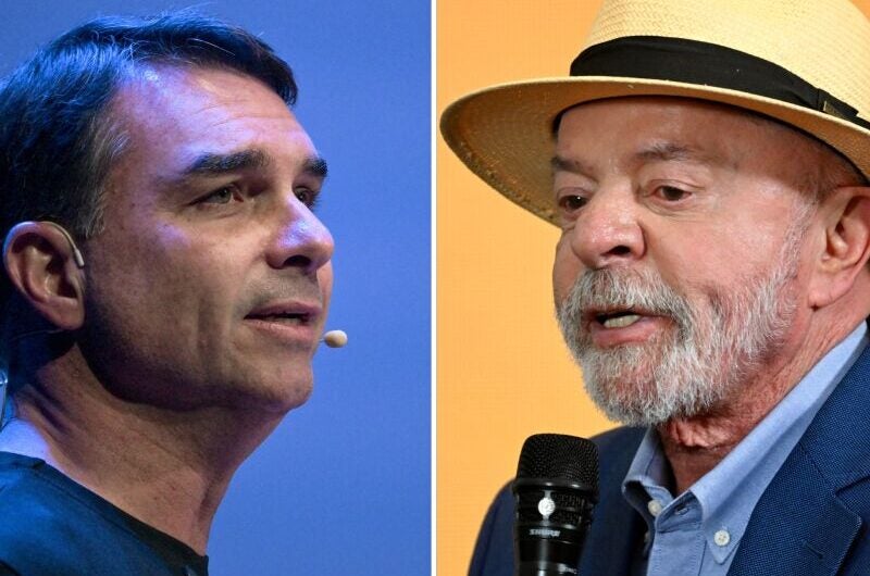 Flávio Bolsonaro e Lula em imagem utilizada na matéria da Folha de Pernambuco sobre pesquisa Datafolha